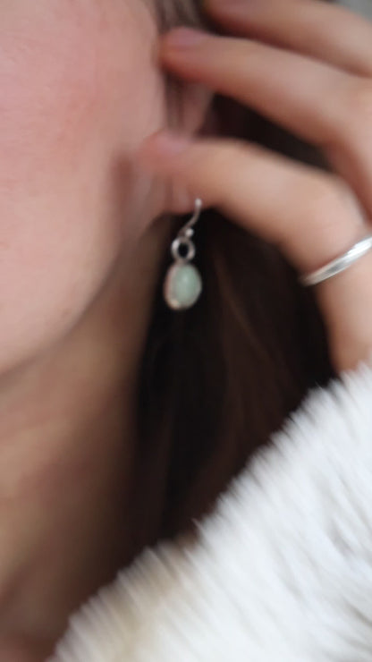 mint green sterling silver earrings