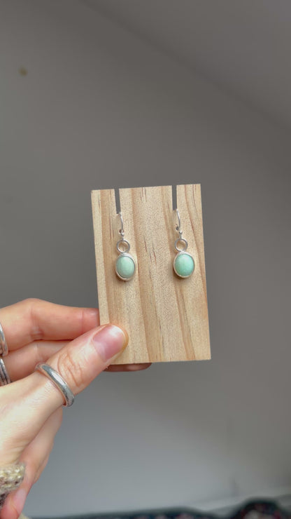 mint green sterling silver earrings