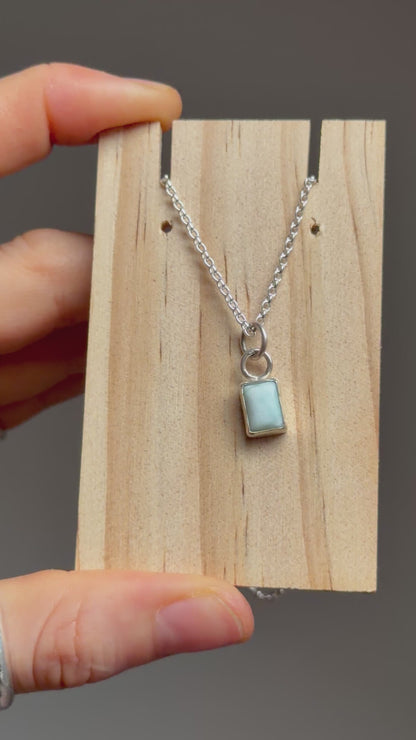 larimar dainty sterling silver pendant